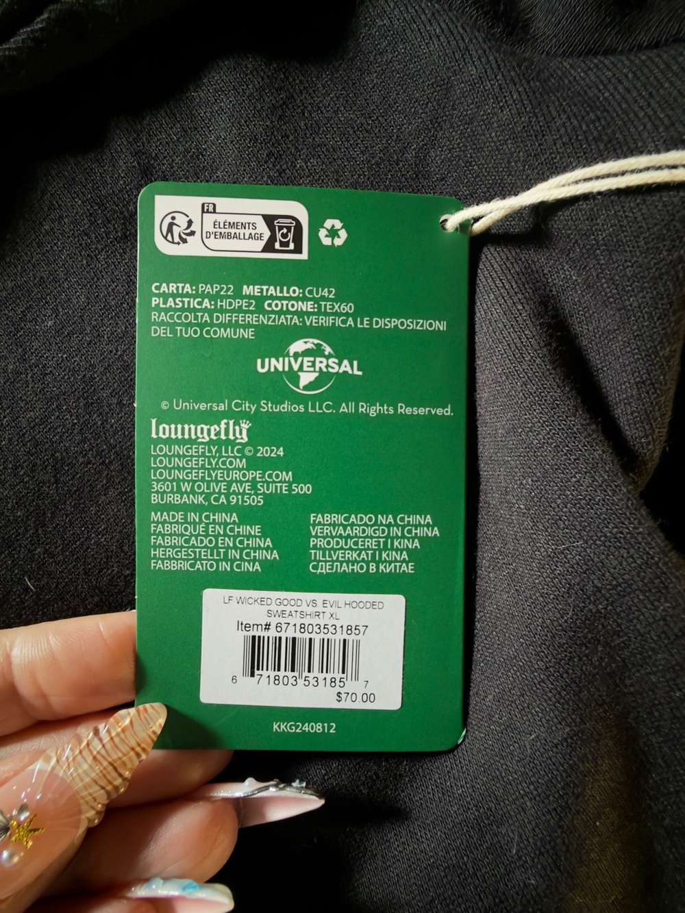 Loungefly Wicked Good VS Evil Hooded Sweatshirt - Picture 7 of 8